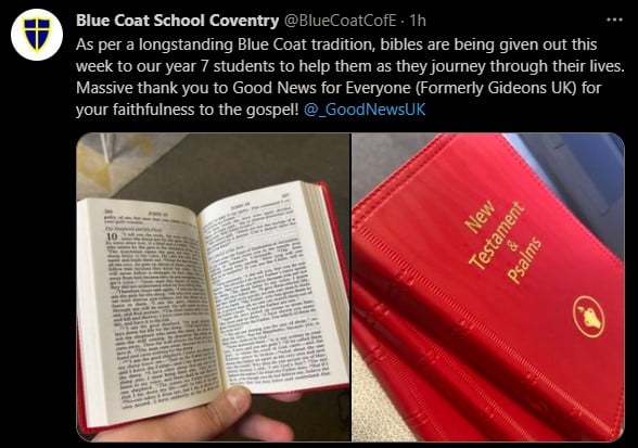 Free Bibles For Schools - Available in the UK